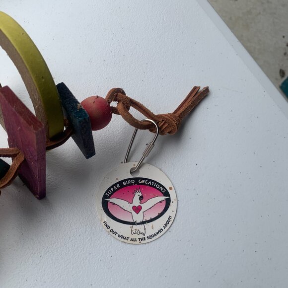 BIRD SUPPLIES - 2pc lot PARROT MACCAW, hanging cage toys, blocks, wood, shred - Picture 5 of 6